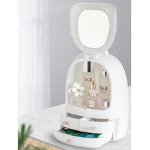 Load image into Gallery viewer, Cosmetic Storage with Adjustable Double Makeup LED Mirror
