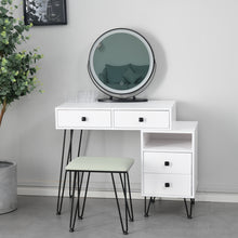 Load image into Gallery viewer, Bedroom iron dresser solid wood makeup desk storage cabinet white
