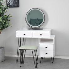 Load image into Gallery viewer, Bedroom iron dresser solid wood makeup desk storage cabinet white
