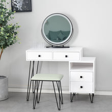 Load image into Gallery viewer, Bedroom iron dresser solid wood makeup desk storage cabinet white
