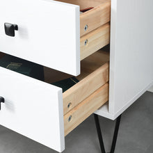 Load image into Gallery viewer, Bedroom iron dresser solid wood makeup desk storage cabinet white
