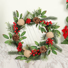 Load image into Gallery viewer, Christmas Wreath Clover Wreath Natural Pine Decorative Christmas Garland with Frost
