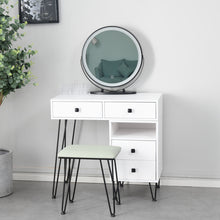 Load image into Gallery viewer, Bedroom iron dresser solid wood makeup desk storage cabinet white
