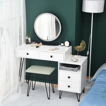 Load image into Gallery viewer, Bedroom iron dresser solid wood makeup desk storage cabinet white
