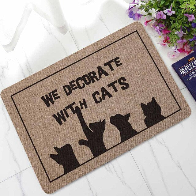 Cat Dog Paws Rubber Indoor Outdoor Anti Slip Doormat