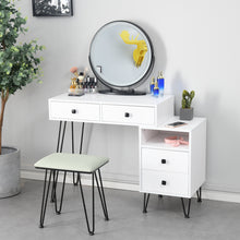 Load image into Gallery viewer, Bedroom iron dresser solid wood makeup desk storage cabinet white
