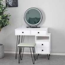 Load image into Gallery viewer, Bedroom iron dresser solid wood makeup desk storage cabinet white
