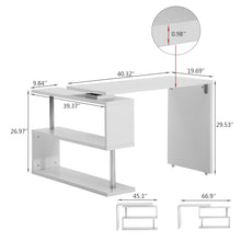 Load image into Gallery viewer, White Corner Computer Desk Rotating L Shape
